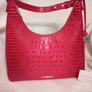Vibrant Pink Embossed Shoulder Bag